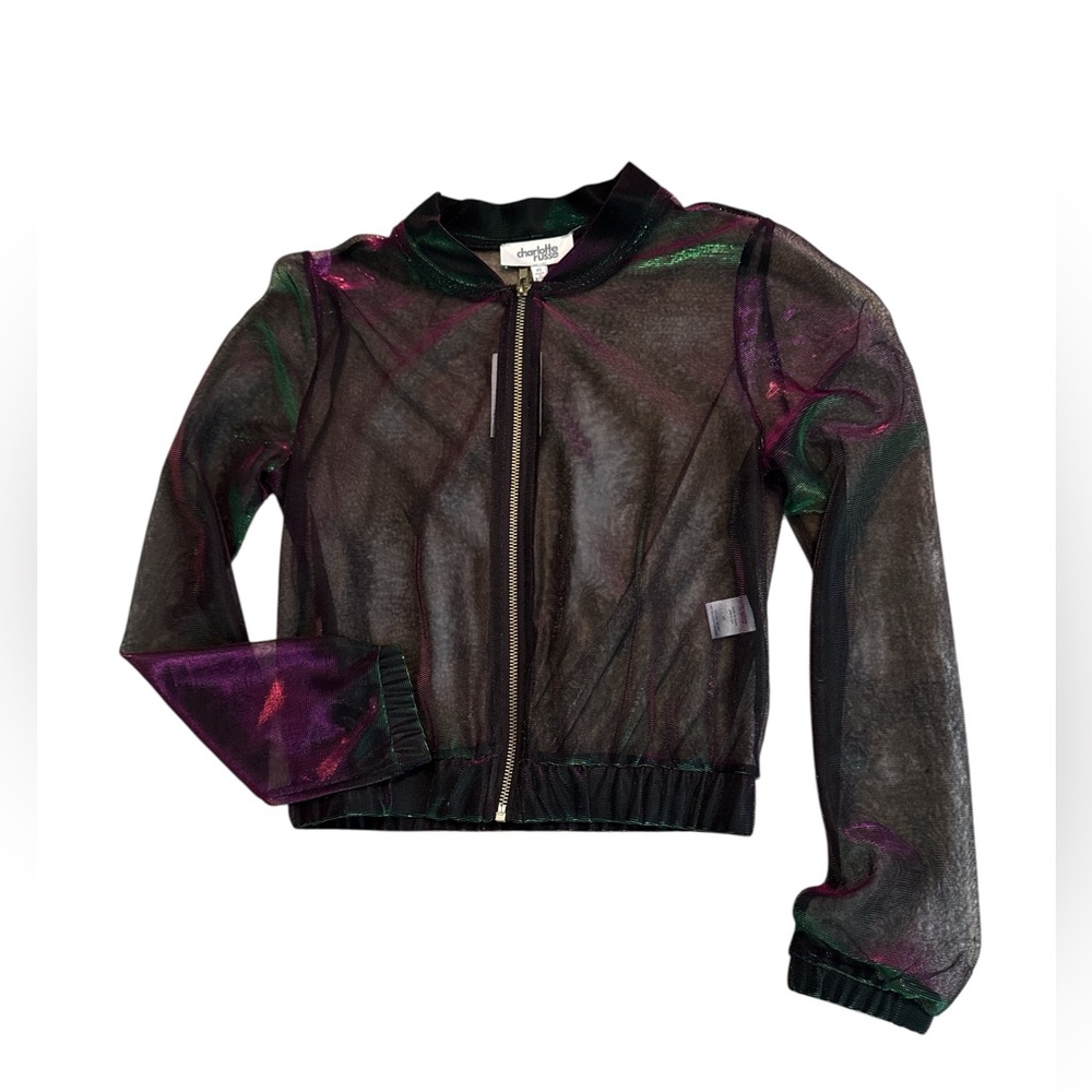 Iridescent Sheer Zip Up Jacket NWT